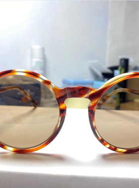 石头镜圆形男天然水晶遮阳太阳镜