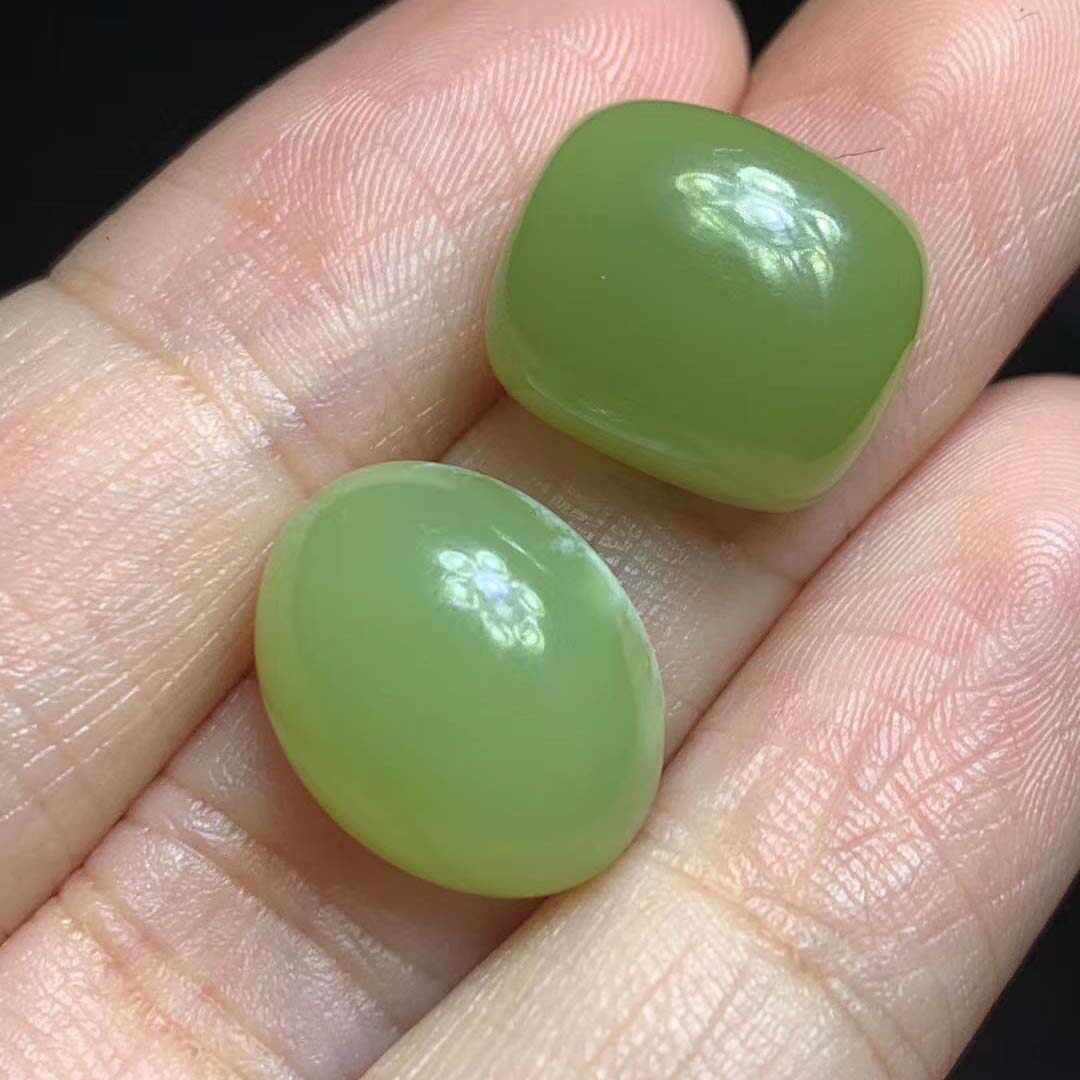 析木绿河磨玉黄绿肉戒指戒面男女款精品段树林料戒指面可镶嵌辽宁