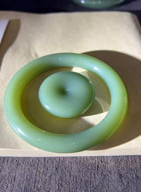 析木河磨玉手镯59口径平安扣38*10精品原生态精致性价比高可定制