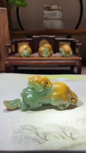 析木河磨玉籽料貔貅手把吊坠挂坠小摆茶宠雕工精湛一手货源可定制