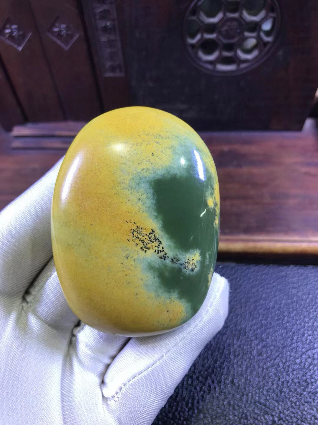 天然和田玉东北籽料厂家直销岫岩玉正品析木绿河磨玉手把石136克