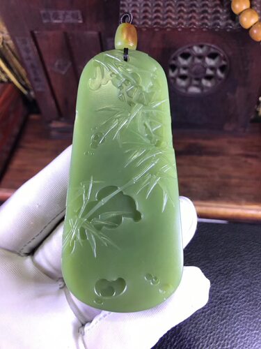 天然和田玉东北籽料厂家直销析木绿河磨玉手把件玉质细腻结构均匀