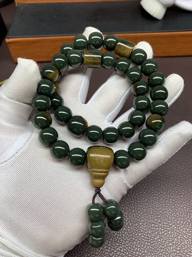 天然和田玉东北籽料析木绿河磨玉36粒手持133克定制定做厂家直销