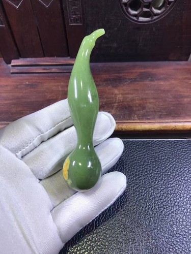 析木绿河磨玉福禄葫芦吊坠挂坠手把件原石重64克一手货源今日大漏