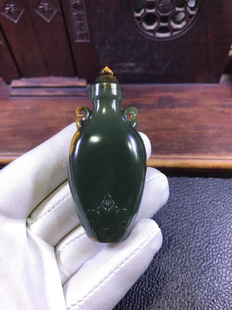 纯天然和田玉析木绿河磨玉墨玉鼻烟壶吊坠挂坠手把50克厂家直销