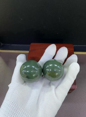 新出和田玉河磨玉椴树林析木玉老玉花手球把玩玉质细腻油润度高