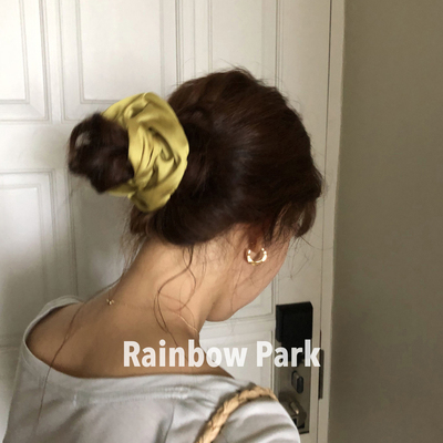 【3件8折】30姆米芥末黄真丝发圈