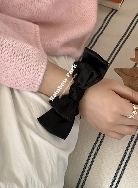 30姆米100%真丝少女双层蝴蝶结头绳发圈柔软舒适高质感轻奢不伤发