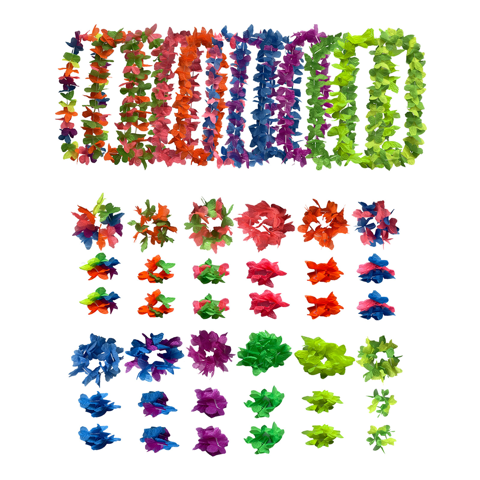 2026新花环四件套12色草裙舞装饰儿童节运动会生日派对一次性使用