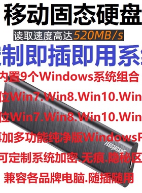 WTG移动固态盘内置Win11/10/8/7/PE/XP等9系统组合Windows To Go