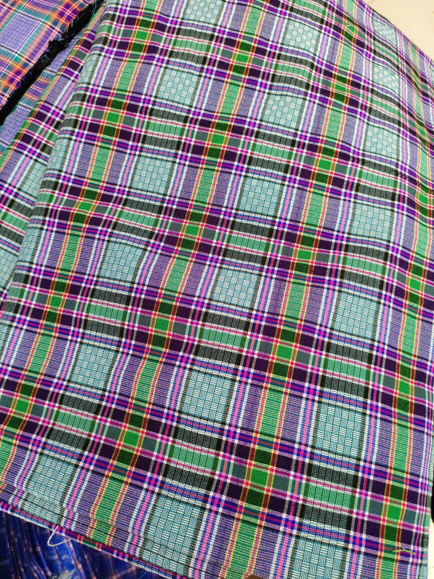 贵州少数民族风布依族机织土布土床单条纹格子布特色服装布料