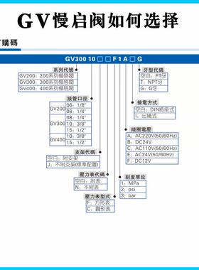 原装亚德客慢启阀GV300/400/200-08/10/15 20008 30010 40015 F1B