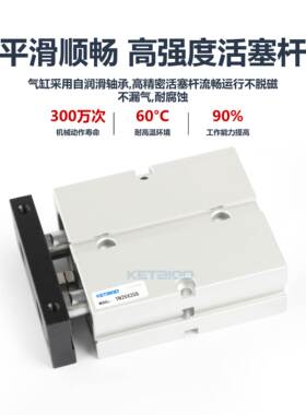 双轴气缸TN25/32X10x15x20x25X30x40x50X75X100X150X200X250X300S