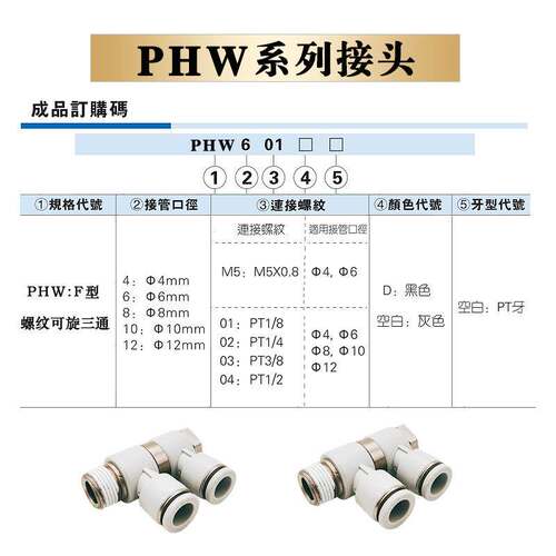 原装亚德客接头PHW801 802 803 PHW1002 1003 1004 601 602 1204