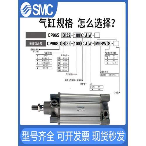 SMC单耳环型气缸CP96SC/CP96SDC32-40-50-63-80-100-125-150-200C