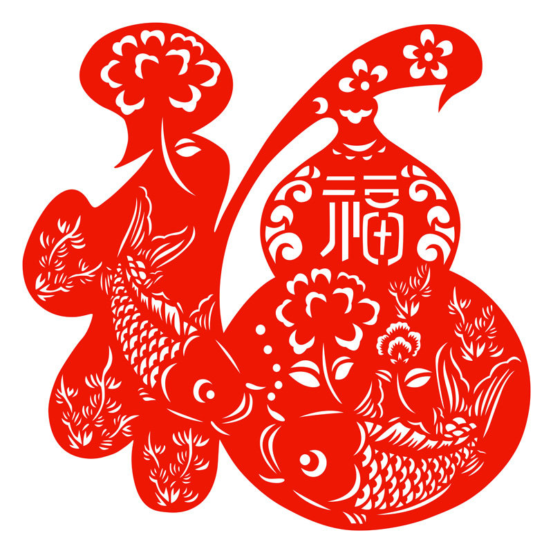 福字窗花剪纸静电贴纸玻璃装饰图片