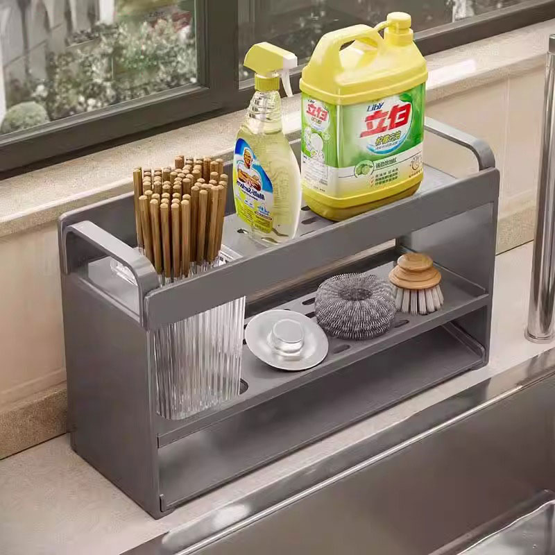 厨房免打孔水槽抹布架