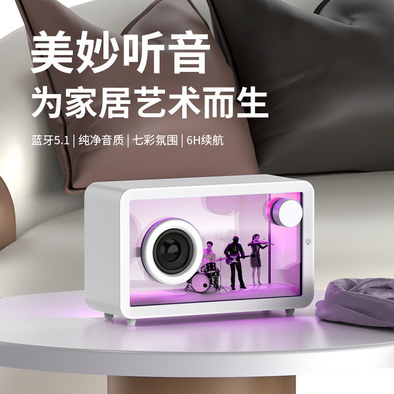 新款透明蓝牙音箱放手办diy礼物送男生RGB七彩氛围灯桌面创意礼品