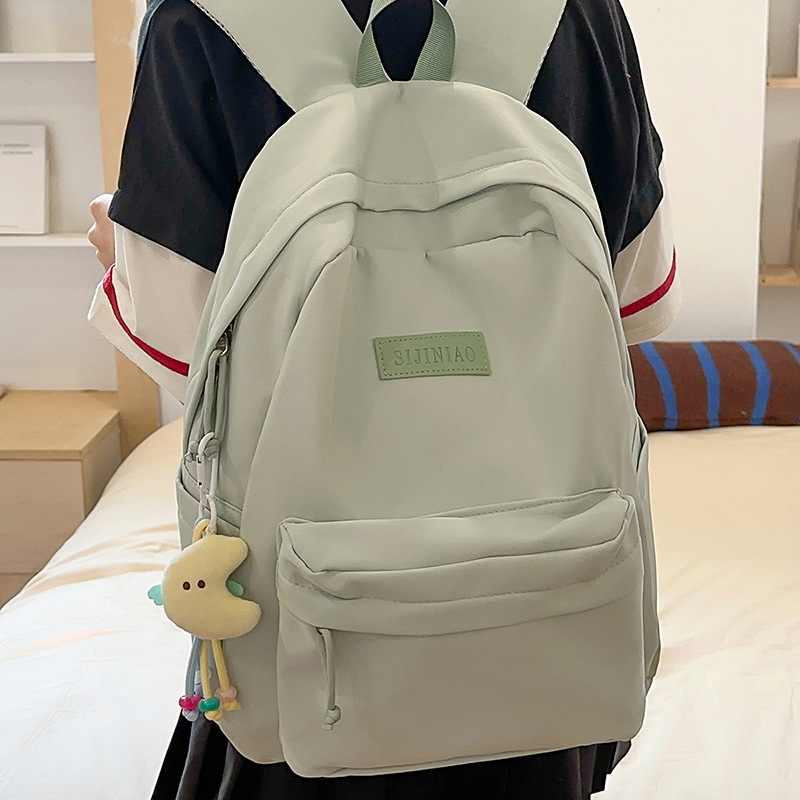 双肩包书包女高中生旅行韩系设计感简约初中大容量小众学院风背包