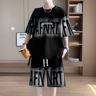 2026夏季新款短袖短裤运动套装潮男女情侣半袖T恤宽松休闲两件套