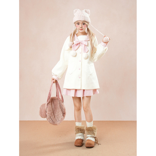 日系甜美可爱学院风蝴蝶结长袖外套女秋冬jk制服粉色短裙软妹套装