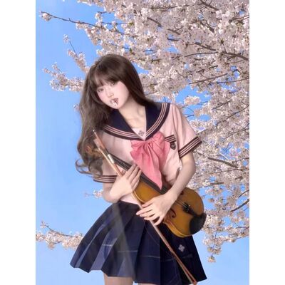 【抚蝶女子】樱花出片穿搭粉色水手服短袖夏服学院风JK制服套装女