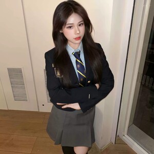 【清潭国际高中】同款韩国校服校供西装外套学院JK制服半身裙套装