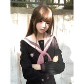 上衣学院风百褶裙JK制服套装 蔷薇粉三本水手服长袖 女夏 淑吉高