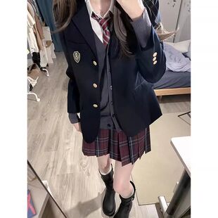 LBTUPR JK制服女学院风三粒扣原创灰色黑色绀西服外套 圣研高西装