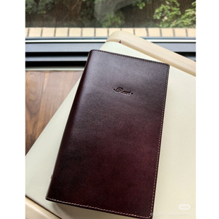 仓末A5slim手账本头层植鞣牛皮笔记本活页夹牛皮本高级感手帐本
