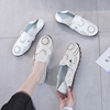 Two wear Lok Fu shoes Versatile Hollow Crocs sandals  2019 summer Flat bottom Single shoes bow Doug shoes