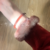 红玛瑙玉髓玉手镯天然正品 红色本命年中宽圆条新中式 生日礼物高级