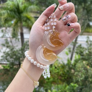 金兔折桂·古风汉服禁步挂件旗袍压襟女礼物项链玛瑙璎新中式玉佩