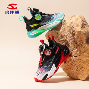 单鞋 透气跑步鞋 旋转纽扣运动鞋 哈比熊双网春秋男童篮球鞋