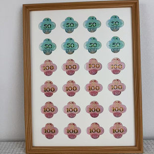 送朋友闺蜜有钱花相框钞票纪念摆件创意礼物纪念相框