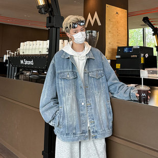 小青少年牛仔衣泥家没事牛仔夹克妮力牛子外套街头嘻哈潮流上衣男