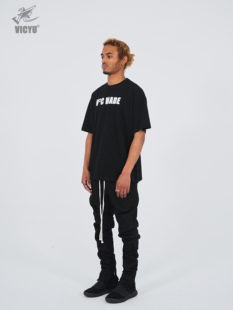 潮WOO专属 牛仔卫裤 VICYU经典 脚拉链弹力修身 秋款 SWEATPANTS裤