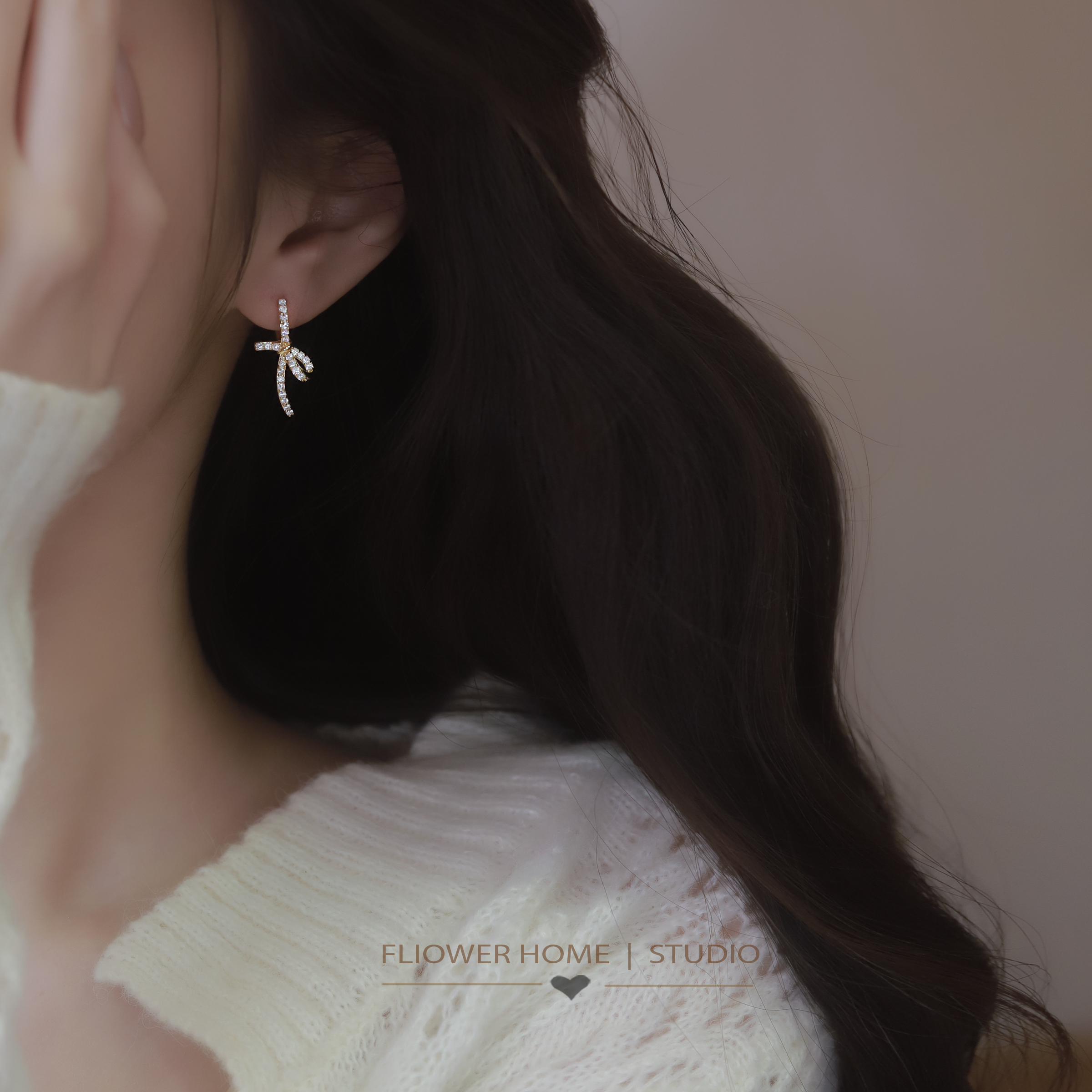 女闪亮精致耳环耳扣耳圈