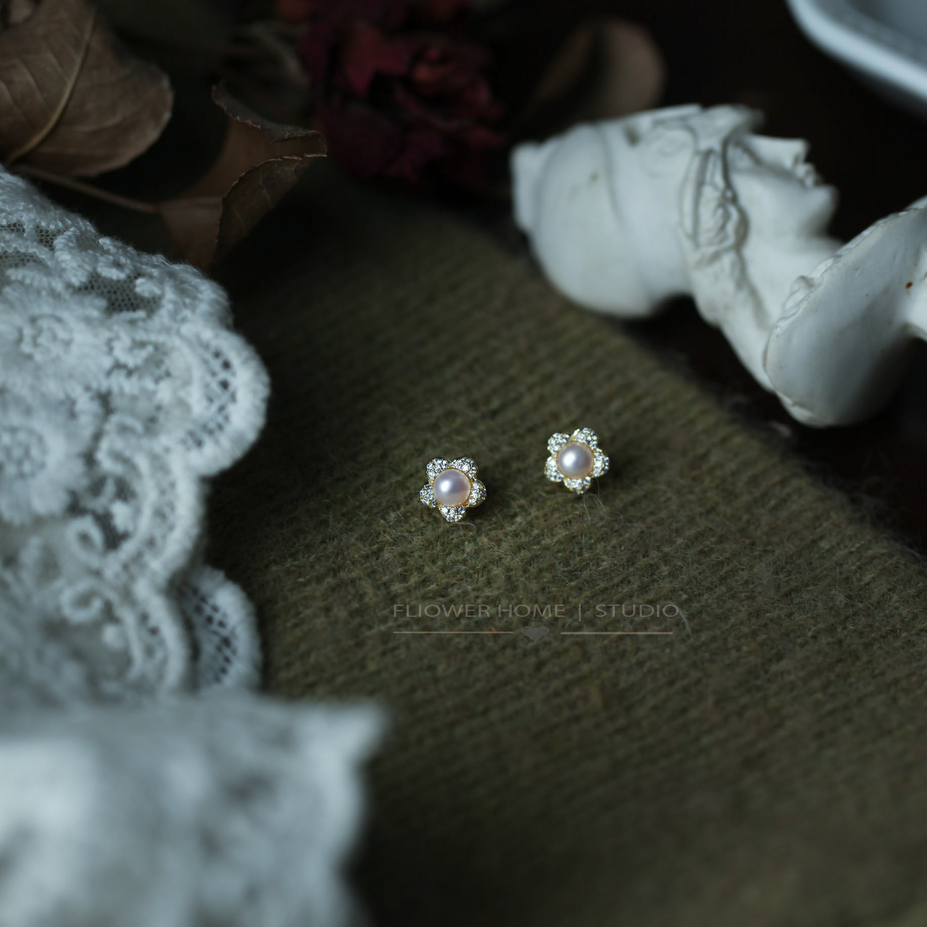 天然珍珠女精致闪亮时尚耳钉