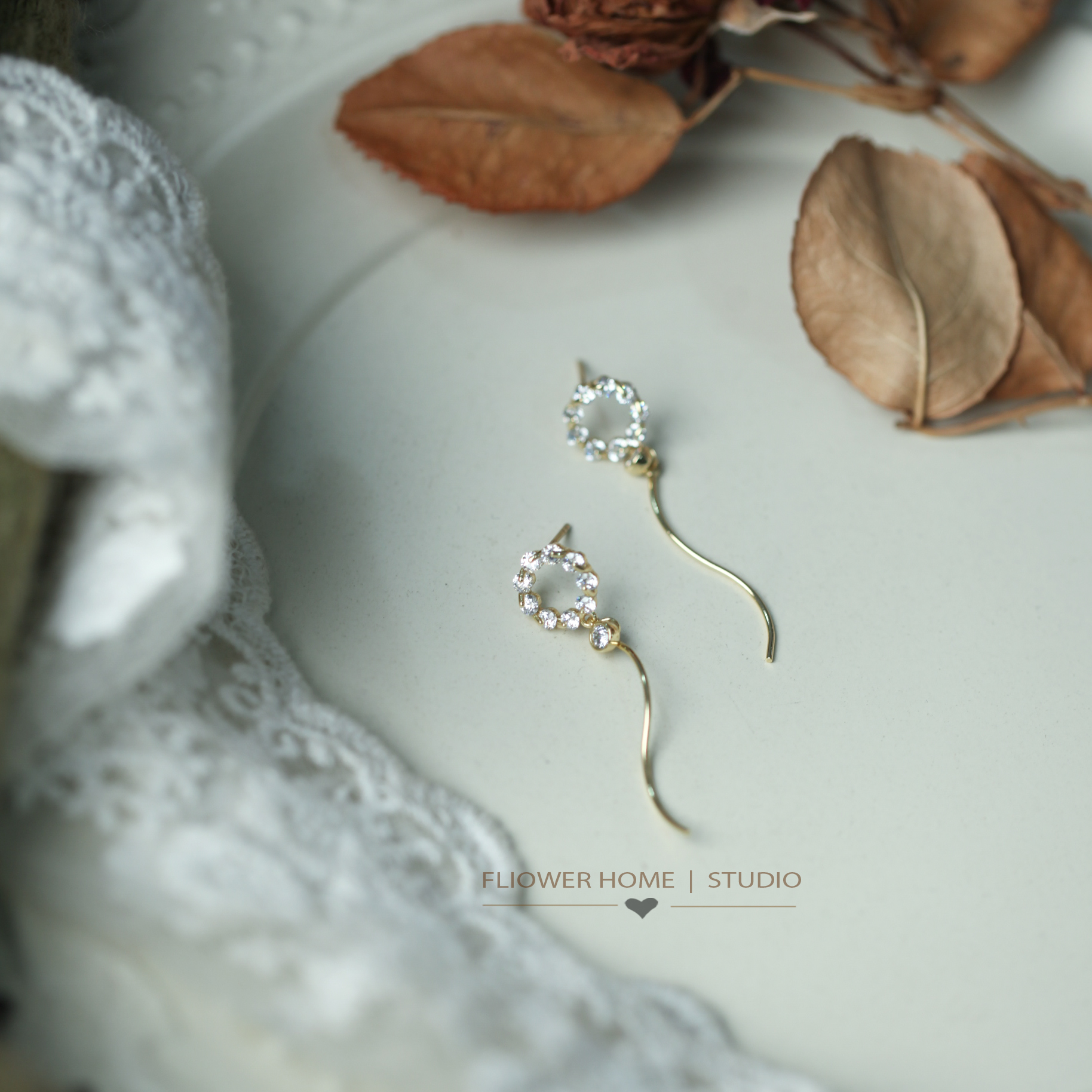 花宿家闪亮女精致耳钉耳环