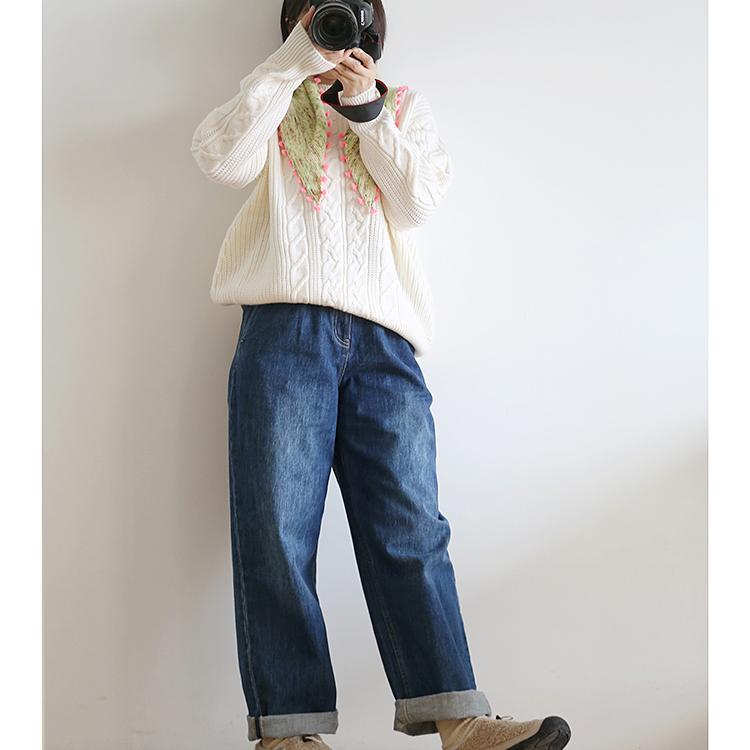 牛仔裤长裤中等全棉休闲宽松百搭