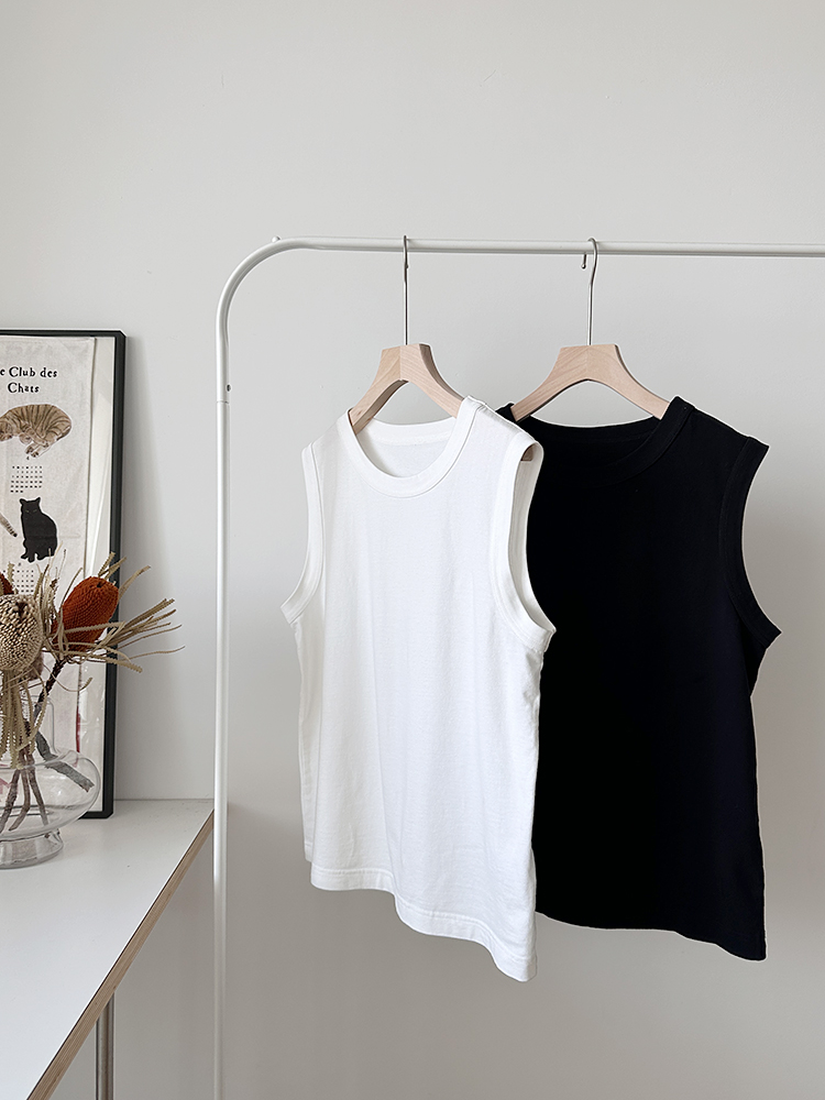 磨毛MHL纯棉无袖百搭背心