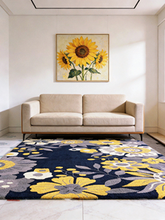 出口外贸手工美式地毯地垫205x150cm家用现代客厅轻奢简约柔软