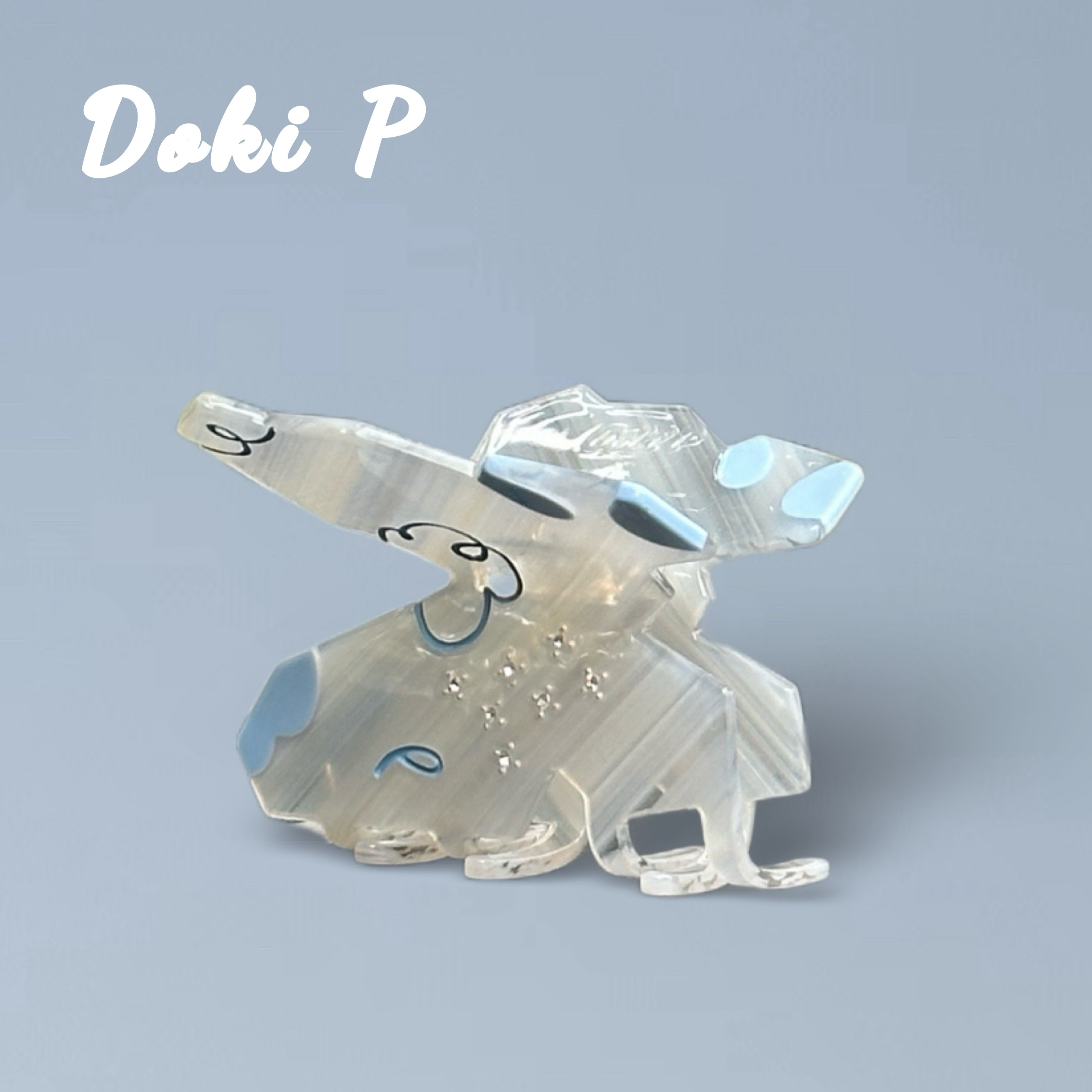 Doki P《妙想冰蝶》原创设计花朵蝴蝶元素手工钻石大号醋酸发抓夹