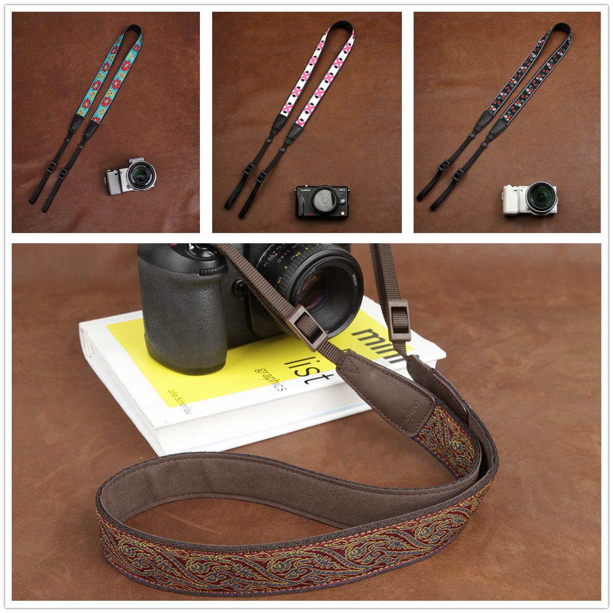 cam-in 绣花25mm复古通用单反数码相机背带民族风微单摄影肩带