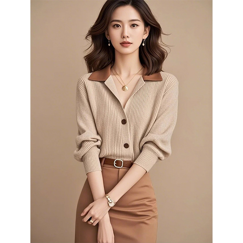 羊毛开衫女气质显瘦减龄针织上衣