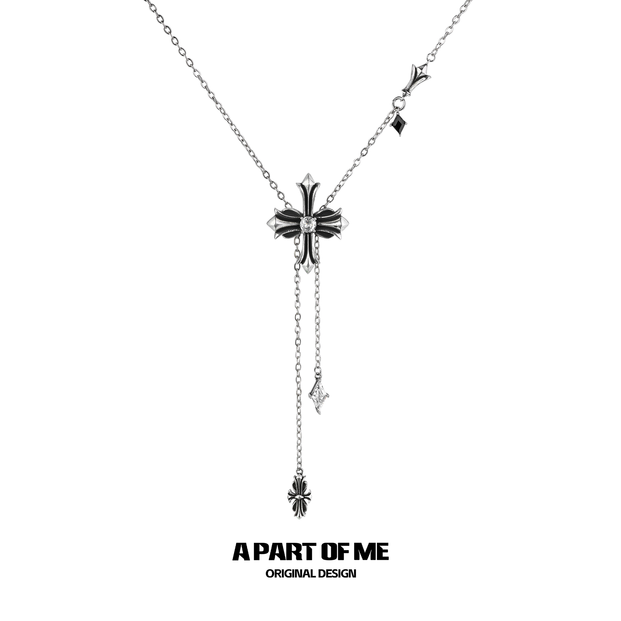 原创鸢尾花项链高级感复古冷淡风小众设计卫衣毛衣链潮秋冬新款