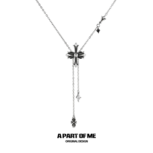 原创鸢尾花项链高级感复古冷淡风小众设计卫衣毛衣链潮秋冬新款