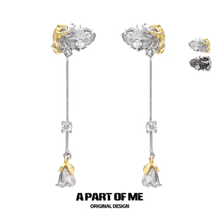 无性别原创设计无耳洞耳夹羽毛玫瑰小众高级感暗黑耳骨夹锆石耳挂