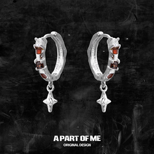 小众925纯银耳环养耳洞耳扣美拉德星星吊坠甜酷高级感镶钻耳饰